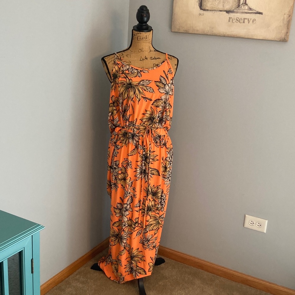Lucy Diamonds NWOT Maxi Dress in Orange Black Women Size 6X